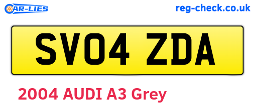 SV04ZDA are the vehicle registration plates.