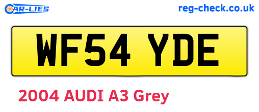 WF54YDE are the vehicle registration plates.