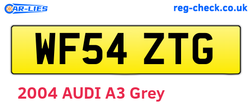 WF54ZTG are the vehicle registration plates.