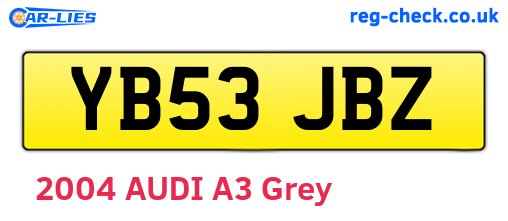 YB53JBZ are the vehicle registration plates.