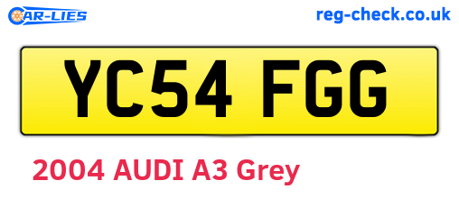 YC54FGG are the vehicle registration plates.