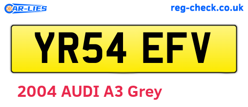 YR54EFV are the vehicle registration plates.