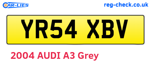 YR54XBV are the vehicle registration plates.