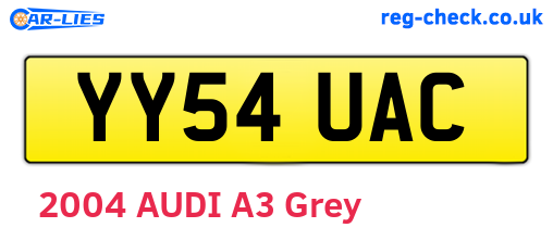 YY54UAC are the vehicle registration plates.