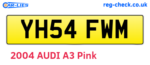 YH54FWM are the vehicle registration plates.