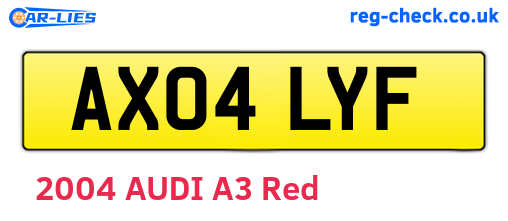 AX04LYF are the vehicle registration plates.