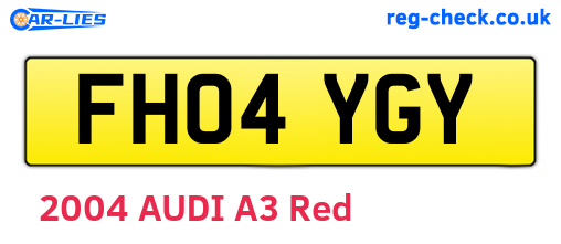 FH04YGY are the vehicle registration plates.