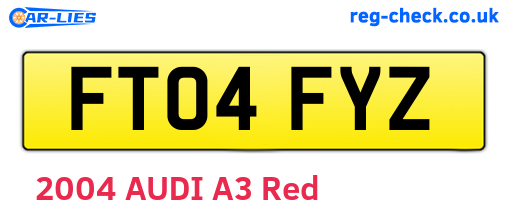 FT04FYZ are the vehicle registration plates.