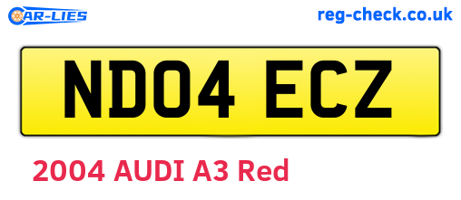 ND04ECZ are the vehicle registration plates.