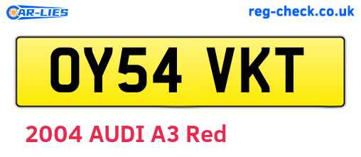 OY54VKT are the vehicle registration plates.