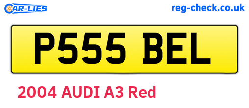 P555BEL are the vehicle registration plates.