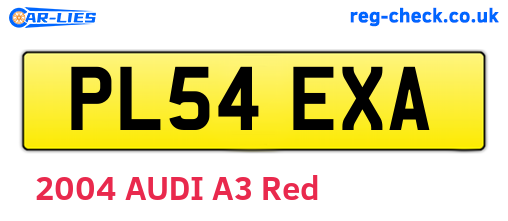 PL54EXA are the vehicle registration plates.