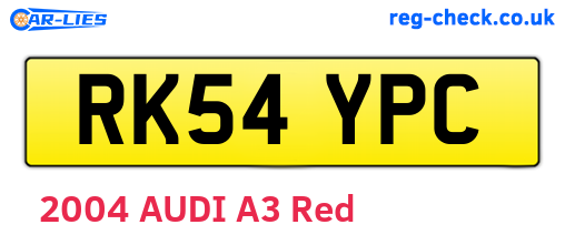 RK54YPC are the vehicle registration plates.