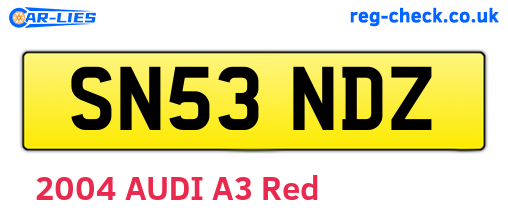 SN53NDZ are the vehicle registration plates.