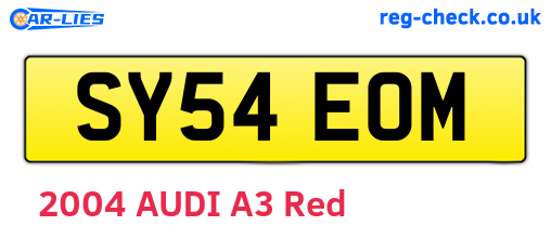 SY54EOM are the vehicle registration plates.