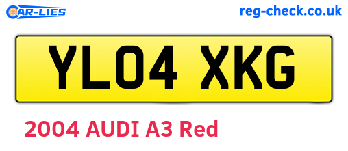 YL04XKG are the vehicle registration plates.