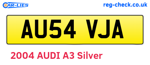 AU54VJA are the vehicle registration plates.