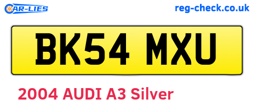 BK54MXU are the vehicle registration plates.