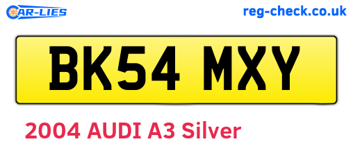 BK54MXY are the vehicle registration plates.