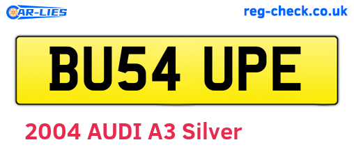 BU54UPE are the vehicle registration plates.