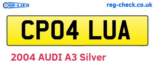 CP04LUA are the vehicle registration plates.
