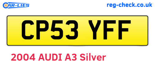 CP53YFF are the vehicle registration plates.