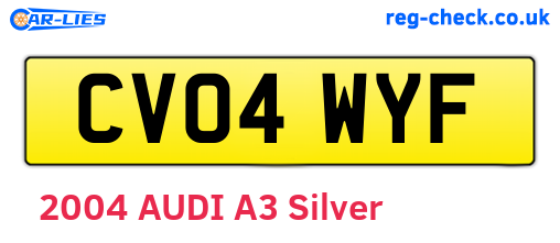 CV04WYF are the vehicle registration plates.