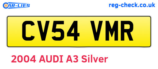 CV54VMR are the vehicle registration plates.