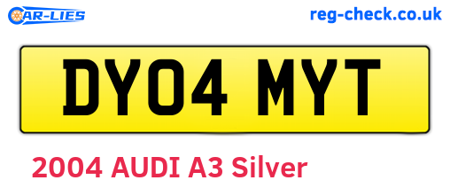 DY04MYT are the vehicle registration plates.