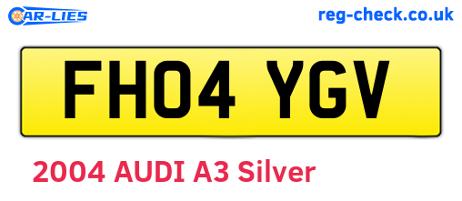 FH04YGV are the vehicle registration plates.