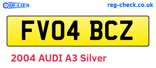 FV04BCZ are the vehicle registration plates.
