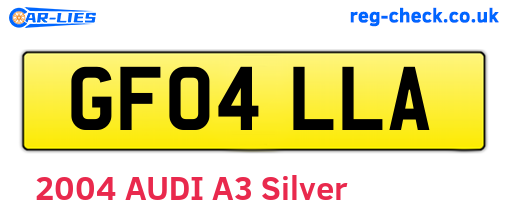 GF04LLA are the vehicle registration plates.