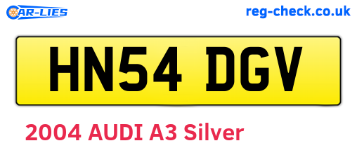 HN54DGV are the vehicle registration plates.