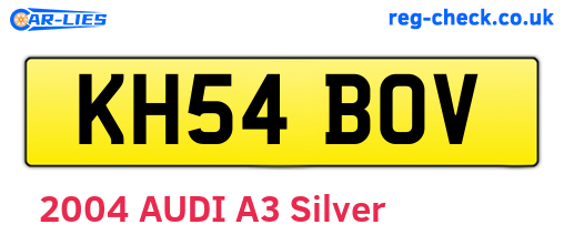 KH54BOV are the vehicle registration plates.