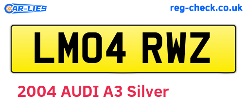 LM04RWZ are the vehicle registration plates.