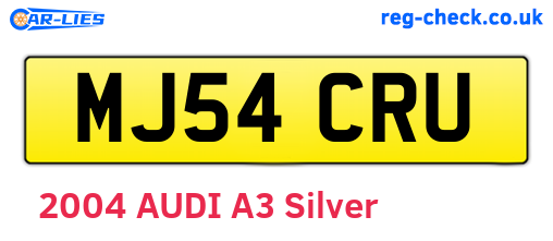 MJ54CRU are the vehicle registration plates.