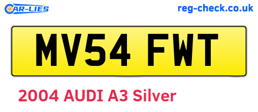 MV54FWT are the vehicle registration plates.