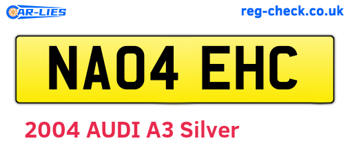 NA04EHC are the vehicle registration plates.