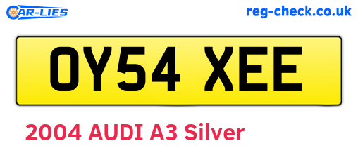 OY54XEE are the vehicle registration plates.
