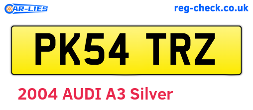 PK54TRZ are the vehicle registration plates.