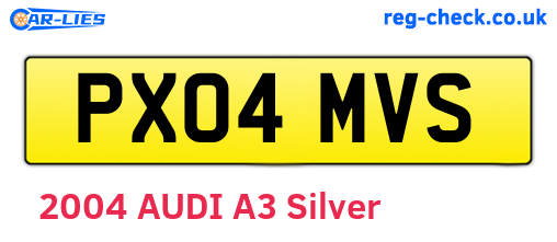 PX04MVS are the vehicle registration plates.