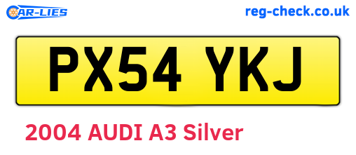 PX54YKJ are the vehicle registration plates.