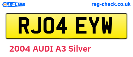 RJ04EYW are the vehicle registration plates.