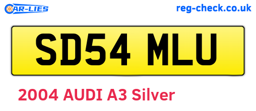 SD54MLU are the vehicle registration plates.