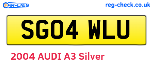 SG04WLU are the vehicle registration plates.