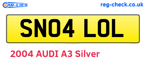 SN04LOL are the vehicle registration plates.