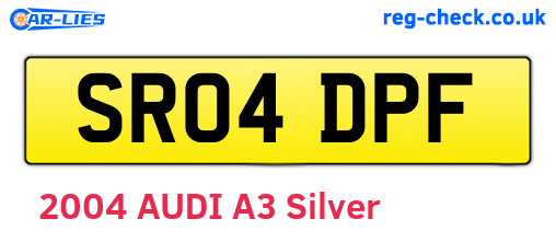 SR04DPF are the vehicle registration plates.