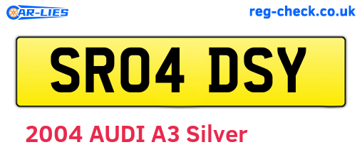 SR04DSY are the vehicle registration plates.
