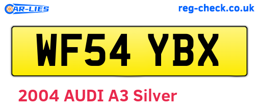 WF54YBX are the vehicle registration plates.