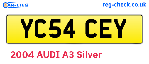 YC54CEY are the vehicle registration plates.